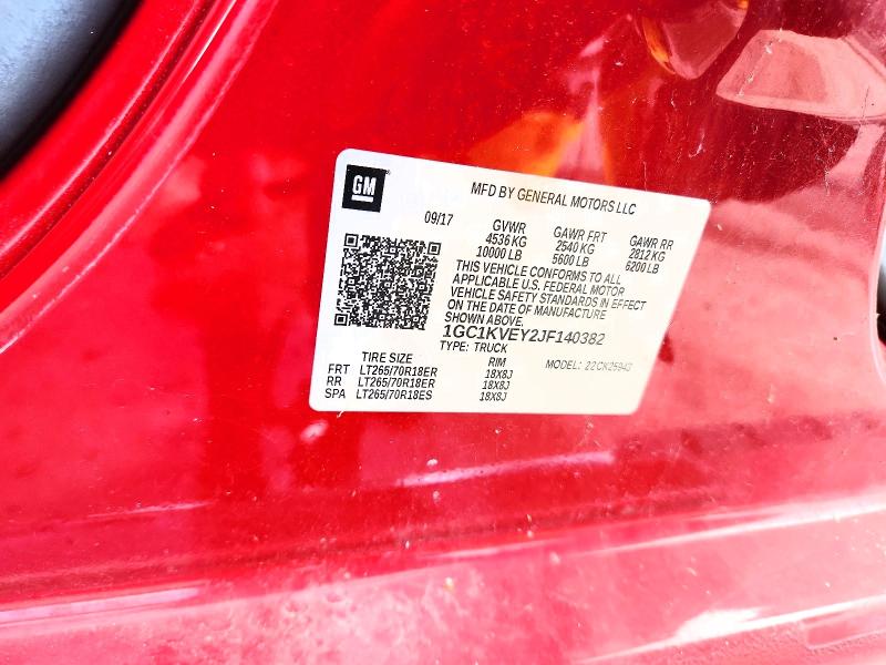 2018 Chevrolet Silverado მანქანა იყიდება აუქციონზე, vin: 1GC1KVEY2JF140382, აუქციონის ნომერი: 67282036