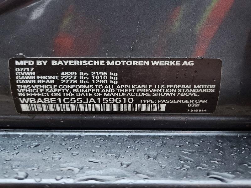 59409956 :رقم المزاد ، WBA8E1C55JA159610 vin ، 2018 Bmw 330e مزاد بيع