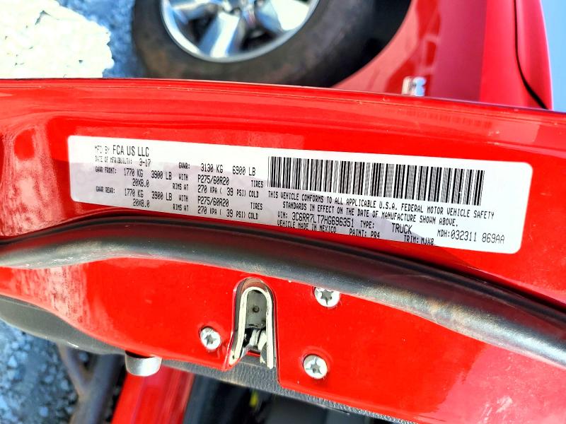 Aukcja sprzedaży 2017 Ram 1500, vin: 3C6RR7LT7HG696351, numer aukcji: 69413826