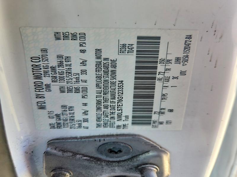2016 Ford Transit Connect მანქანა იყიდება აუქციონზე, vin: NM0LS7E76G1233534, აუქციონის ნომერი: 69980956