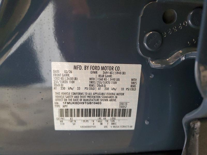 67856316 :رقم المزاد ، 1FMUK8DH9TGB10403 vin ، 2026 Ford Explorer مزاد بيع