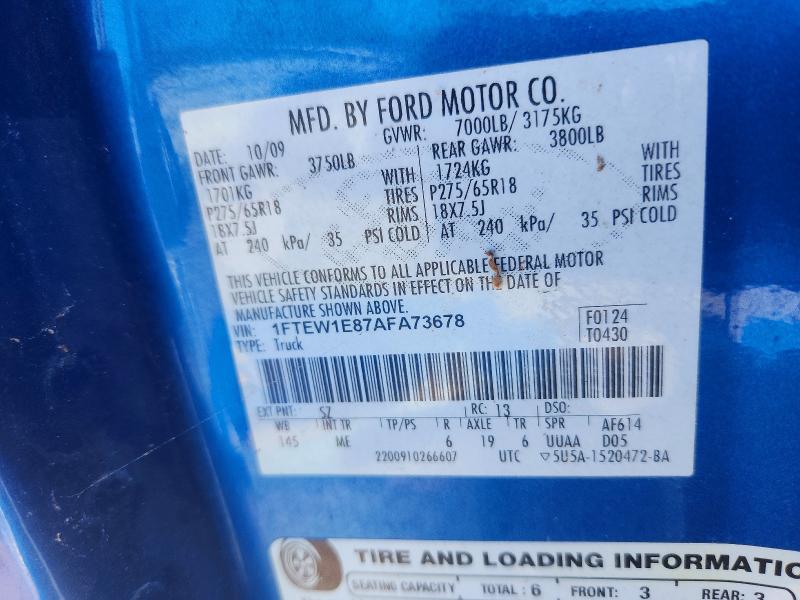 Aukcja sprzedaży 2010 Ford F150, vin: 1FTEW1E87AFA73678, numer aukcji: 69033066