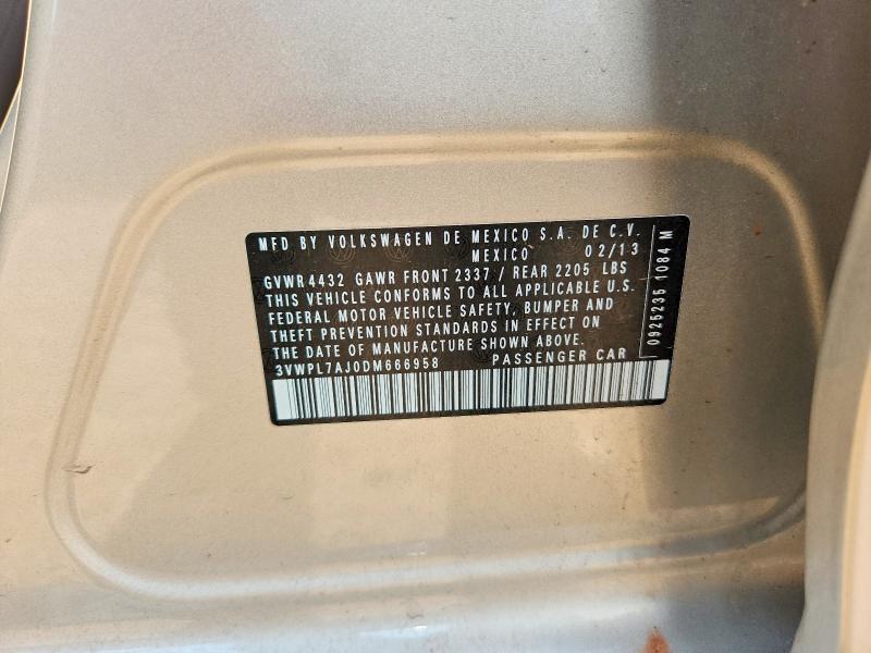 Продажа на аукционе авто 2013 Volkswagen Jetta, vin: 3VWPL7AJ0DM666958, номер лота: 67726576