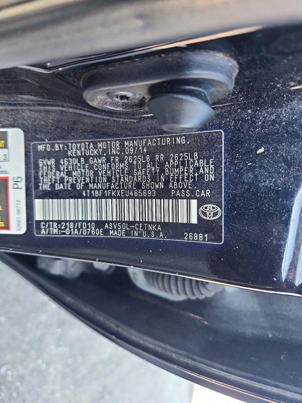 Продажа на аукционе авто 2014 Toyota Camry, vin: 4T1BF1FKXEU465693, номер лота: 70818366