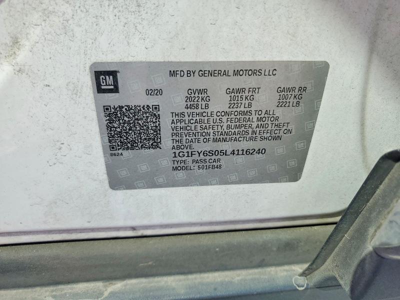 Продажа на аукционе авто 2020 Chevrolet Bolt Ev, vin: 1G1FY6S05L4116240, номер лота: 71074296