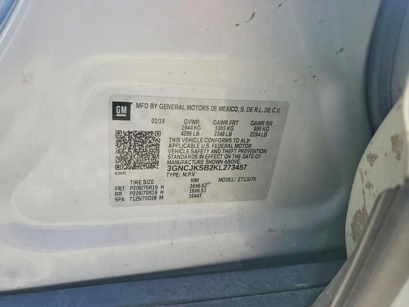 Продажа на аукционе авто 2019 Chevrolet Trax, vin: 3GNCJKSB2KL273457, номер лота: 68215256