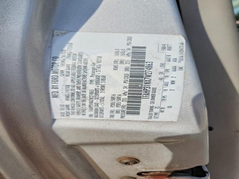 Продажа на аукционе авто 2007 Ford Focus, vin: 1FAHP31NX7W274863, номер лота: 68998376