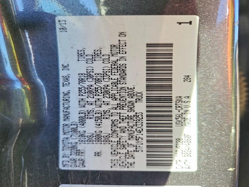 69061536 :رقم المزاد ، 5TFUY5F14EX339253 vin ، 2014 Toyota Tunda مزاد بيع