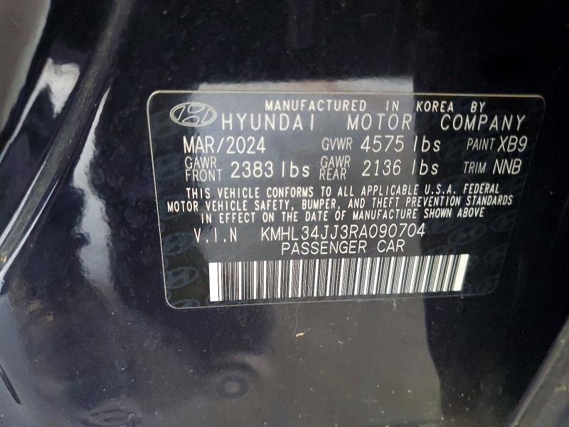Продаж на аукціоні авто 2024 Hyundai Sonata Hybrid, vin: KMHL34JJ3RA090704, номер лоту: 68800246