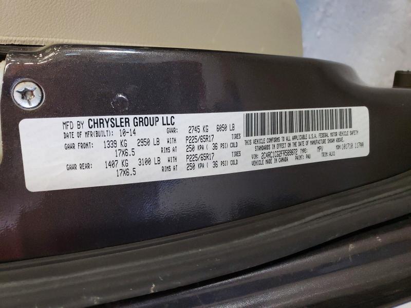 70258146 :رقم المزاد ، 2C4RC1CG2FR589872 vin ، 2015 Chrysler Town & Country مزاد بيع