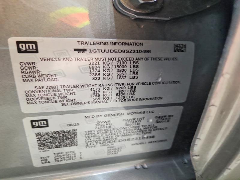 Продажа на аукционе авто 2025 Gmc Sierra, vin: 1GTUUDED8SZ310498, номер лота: 69310656