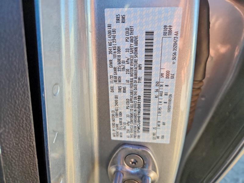 Aukcja sprzedaży 2022 Ford Escape, vin: 1FMCU9H61NUB83189, numer aukcji: 65949256