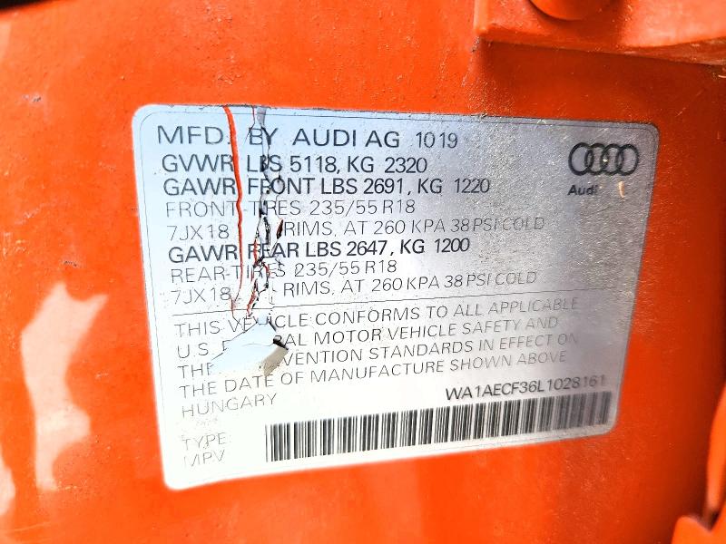 Продаж на аукціоні авто 2020 Audi Q3, vin: WA1AECF36L1028161, номер лоту: 69185076