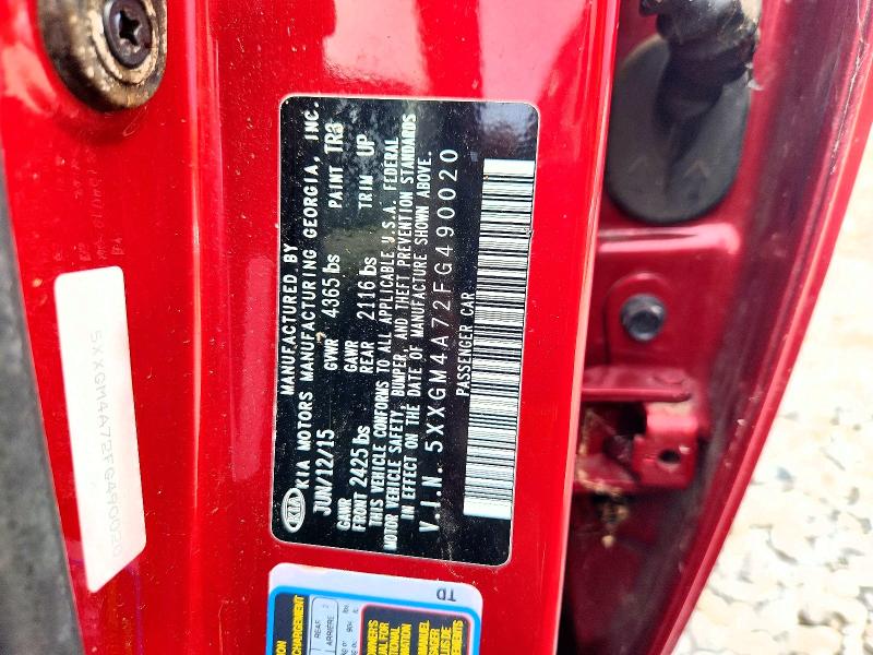 68673546 :رقم المزاد ، 5XXGM4A72FG490020 vin ، 2015 Kia Optima مزاد بيع