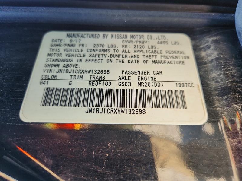 2017 Nissan Rogue Sport მანქანა იყიდება აუქციონზე, vin: JN1BJ1CRXHW132698, აუქციონის ნომერი: 68260546