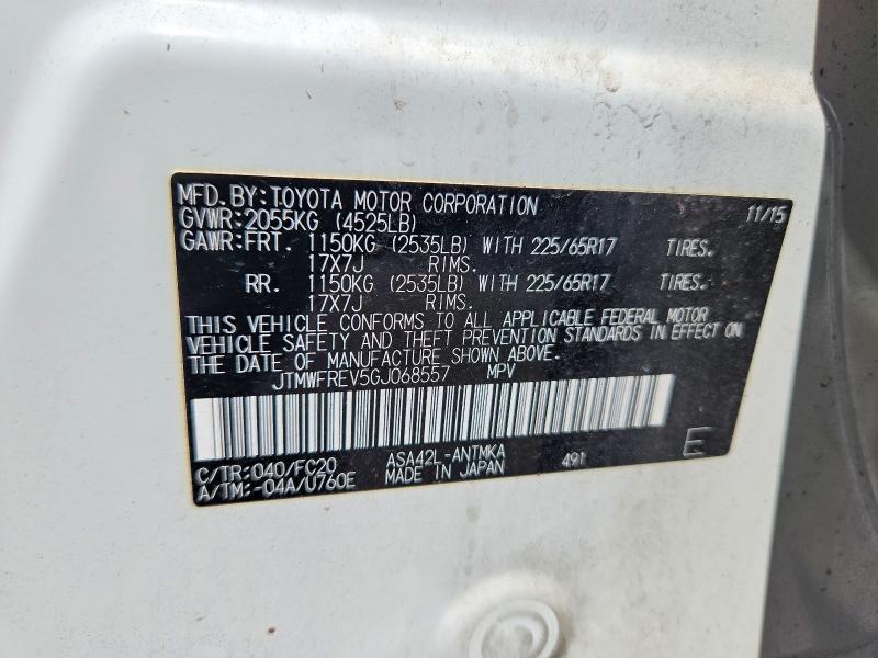 2016 Toyota Rav4 მანქანა იყიდება აუქციონზე, vin: JTMWFREV5GJ068557, აუქციონის ნომერი: 68270286