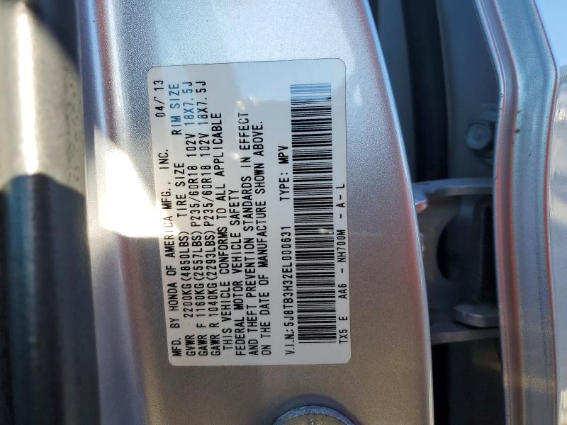 68229966 :رقم المزاد ، 5J8TB3H32EL000631 vin ، 2014 Acura Rdx مزاد بيع