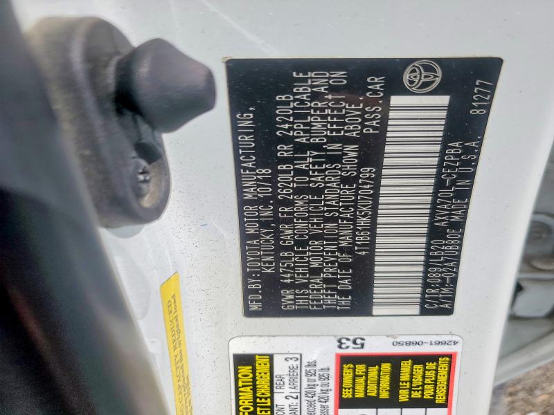 Продажа на аукционе авто 2019 Toyota Camry, vin: 4T1B61HK5KU704799, номер лота: 68131926
