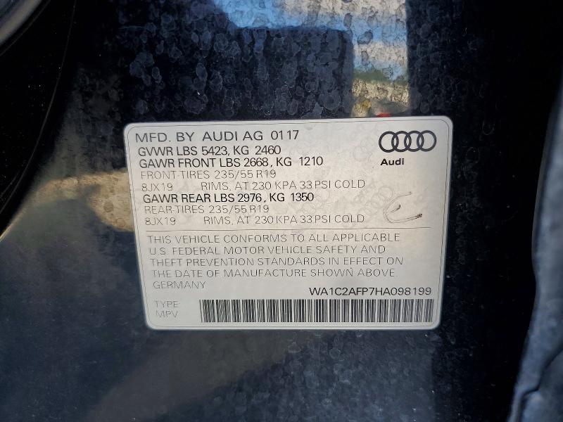 Aukcja sprzedaży 2017 Audi Q5, vin: WA1C2AFP7HA098199, numer aukcji: 69271476