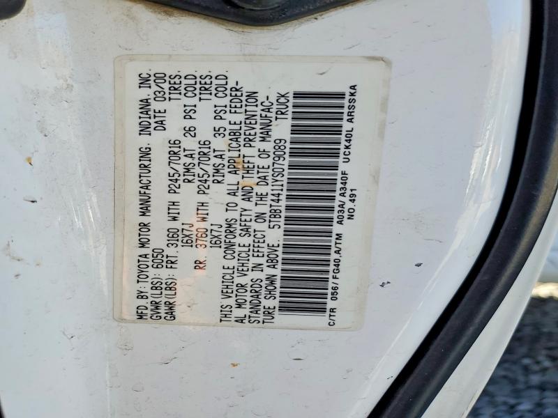 Продажа на аукционе авто 2000 Toyota Tundra, vin: 5TBBT4411YS079089, номер лота: 69941946