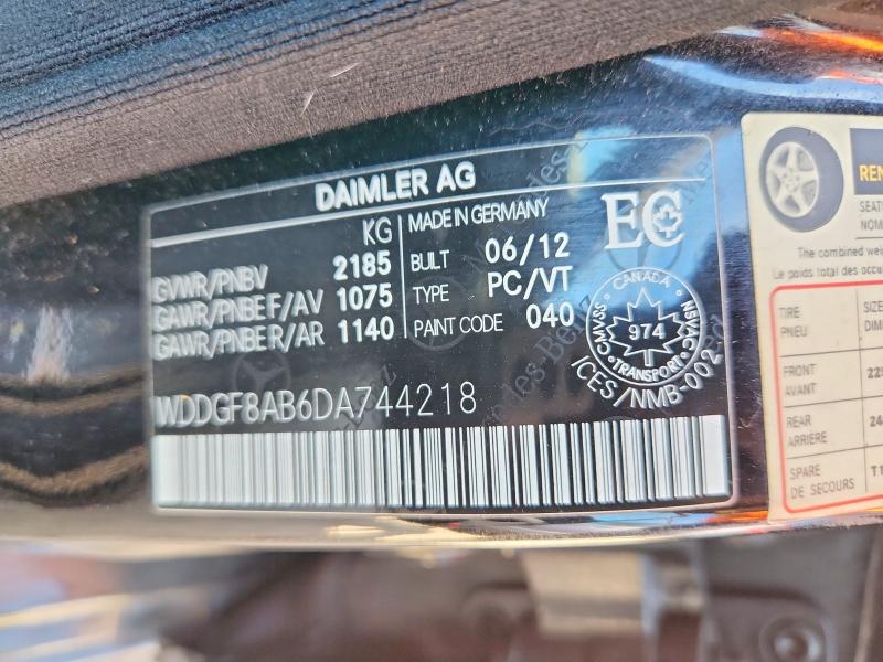 68826826 :رقم المزاد ، WDDGF8AB6DA744218 vin ، 2013 Mercedes-benz C مزاد بيع