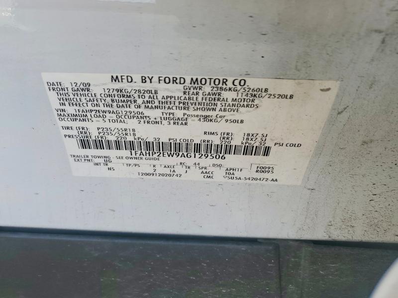 Продаж на аукціоні авто 2010 Ford Taurus, vin: 1FAHP2EW9AG129506, номер лоту: 70931286