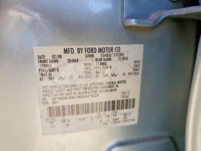 Продажа на аукционе авто 2008 Ford Edge, vin: 2FMDK39C38BA71225, номер лота: 69129226