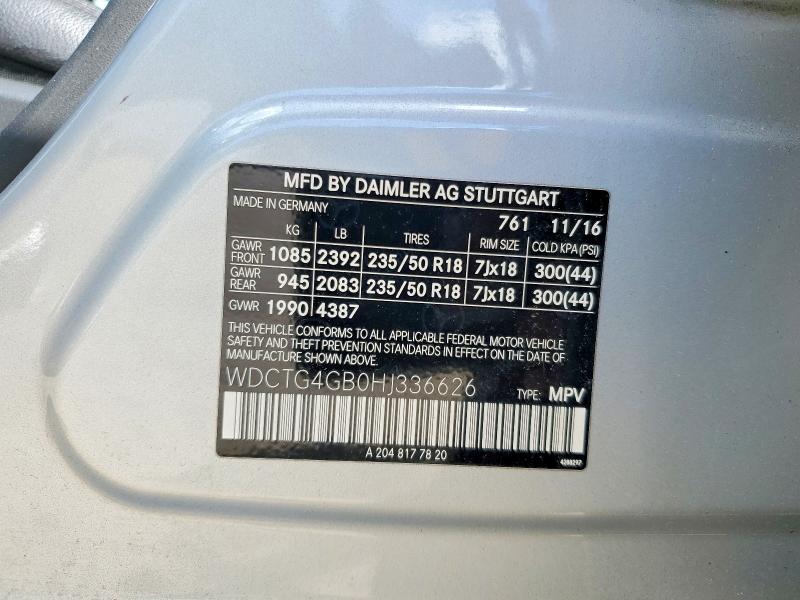Продажа на аукционе авто 2017 Mercedes-benz Gla, vin: WDCTG4GB0HJ336626, номер лота: 67522616