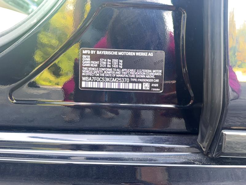 Продаж на аукціоні авто 2019 Bmw 750, vin: WBA7F0C53KGM25370, номер лоту: 70889286