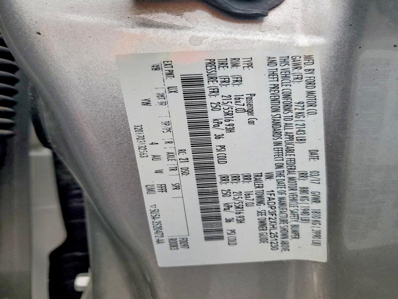 Продажа на аукционе авто 2017 Ford Focus, vin: 1FADP3F2XHL251230, номер лота: 69730506