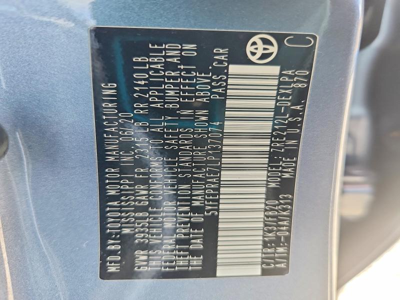Продаж на аукціоні авто 2020 Toyota Corolla, vin: 5YFEPRAE7LP137074, номер лоту: 69912936