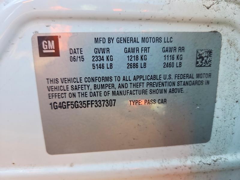 Продажа на аукционе авто 2015 Buick Lacrosse, vin: 1G4GF5G35FF337307, номер лота: 69591886
