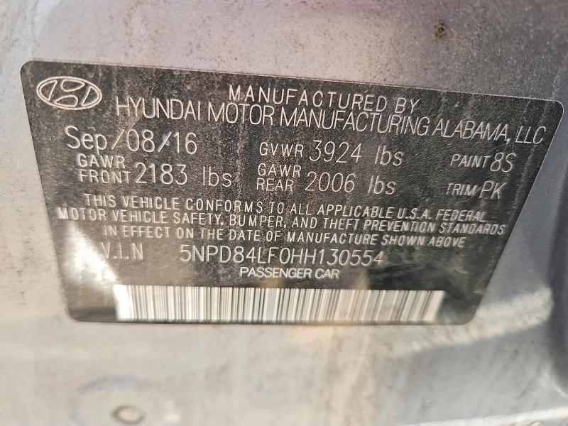 69046496 :رقم المزاد ، 5NPD84LF0HH130554 vin ، 2017 Hyundai Elantra مزاد بيع