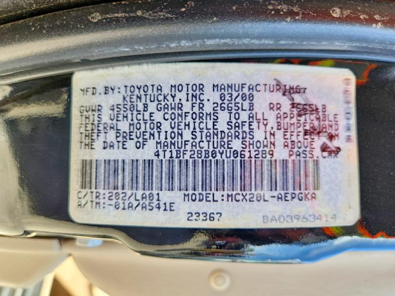 Aukcja sprzedaży 2000 Toyota Avalon, vin: 4T1BF28B0YU061289, numer aukcji: 70546946