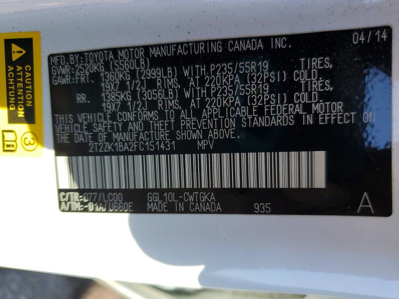 Продажа на аукционе авто 2015 Lexus Rx 350, vin: 2T2ZK1BA2FC151431, номер лота: 68009556
