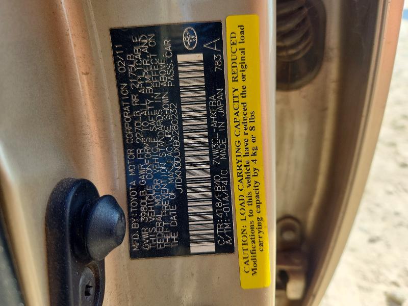 Aukcja sprzedaży 2011 Toyota Prius, vin: JTDKN3DUXB0280232, numer aukcji: 70172616