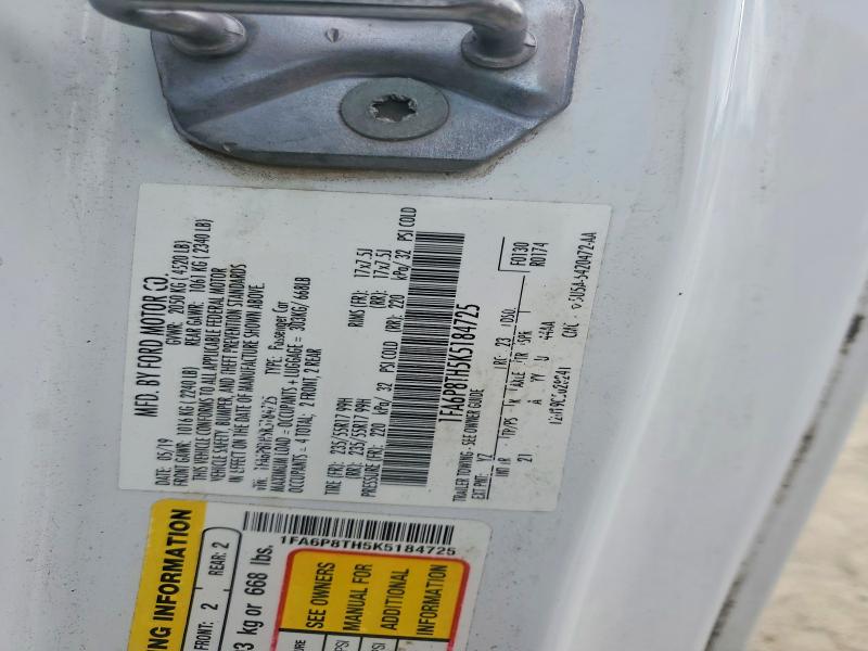 68703016 :رقم المزاد ، 1FA6P8TH5K5184725 vin ، 2019 Ford Mustang مزاد بيع