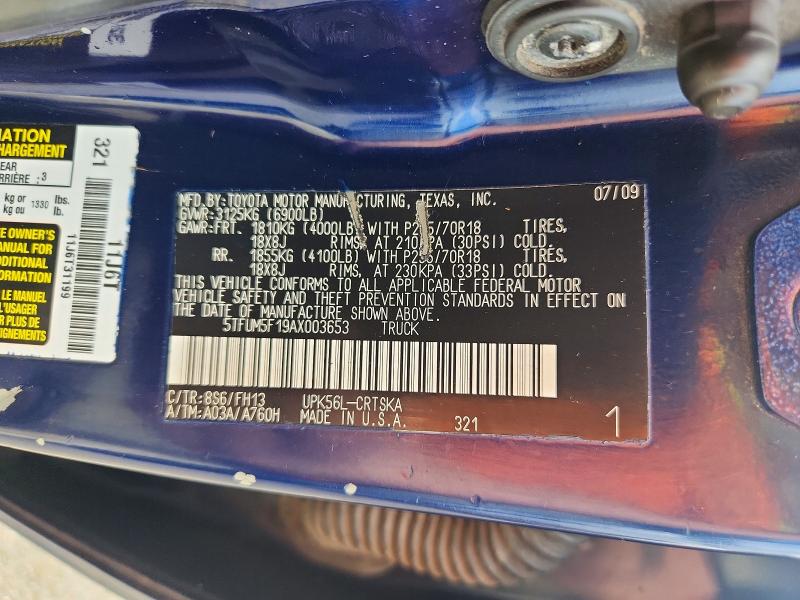 Aukcja sprzedaży 2010 Toyota Tundra, vin: 5TFUM5F19AX003653, numer aukcji: 69123066
