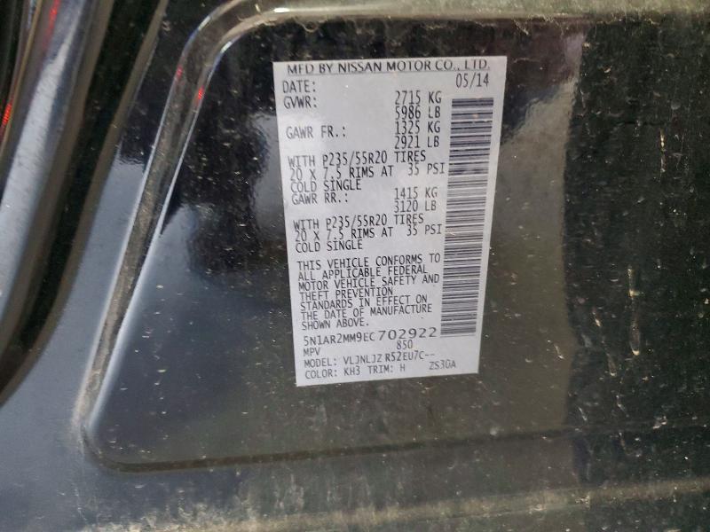 Aukcja sprzedaży 2014 Nissan Pathfinder, vin: 5N1AR2MM9EC702922, numer aukcji: 68338966