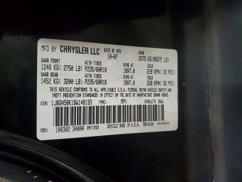 Продаж на аукціоні авто 2008 Jeep Liberty, vin: 1J8GN58K18W148193, номер лоту: 69901386