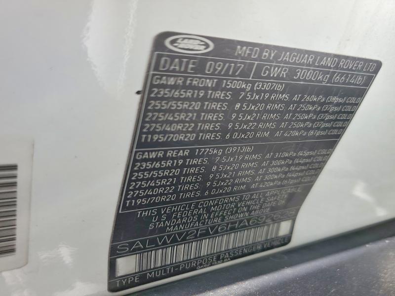 Aukcja sprzedaży 2017 Land Rover Range Rover Sport, vin: SALWV2FV6HA692628, numer aukcji: 67772766