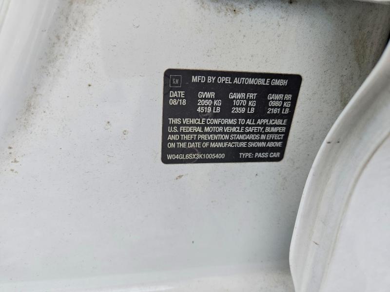 Aukcja sprzedaży 2019 Buick Regal, vin: W04GL6SX3K1005400, numer aukcji: 67239556