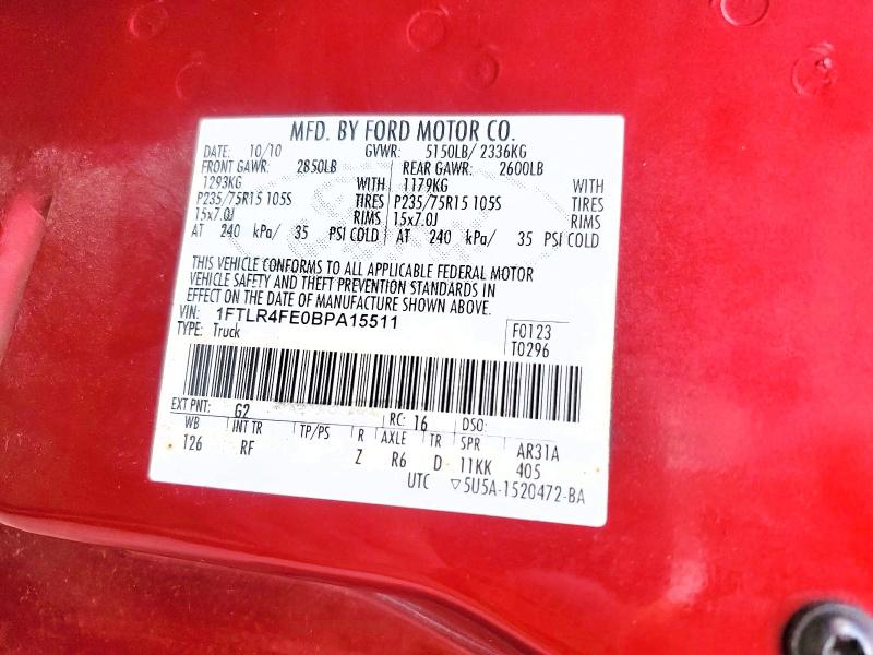 Aukcja sprzedaży 2011 Ford Ranger, vin: 1FTLR4FE0BPA15511, numer aukcji: 71039876