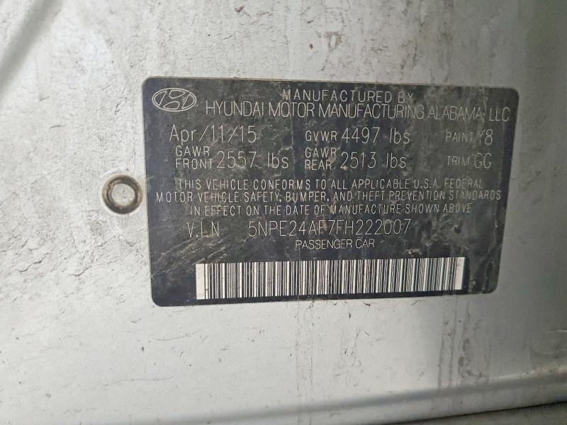 2015 Hyundai Sonata მანქანა იყიდება აუქციონზე, vin: 5NPE24AF7FH222007, აუქციონის ნომერი: 67654106