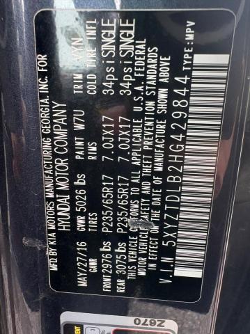 Aukcja sprzedaży 2017 Hyundai Santa Fe Sport, vin: 5XYZTDLB2HG429844, numer aukcji: 71389186