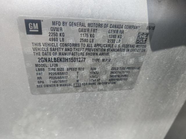 2017 Chevrolet Equinox მანქანა იყიდება აუქციონზე, vin: 2GNALBEK0H1501267, აუქციონის ნომერი: 66987446