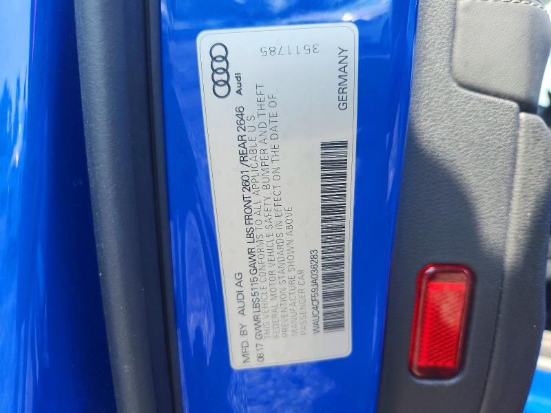 Aukcja sprzedaży 2018 Audi S5, vin: WAUC4CF59JA036283, numer aukcji: 66234446