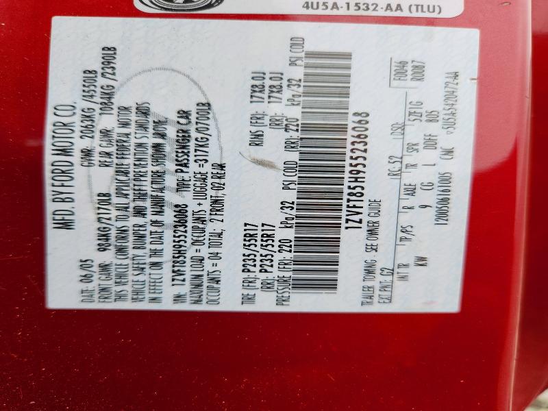 Продаж на аукціоні авто 2005 Ford Mustang, vin: 1ZVFT85H955236068, номер лоту: 70130896