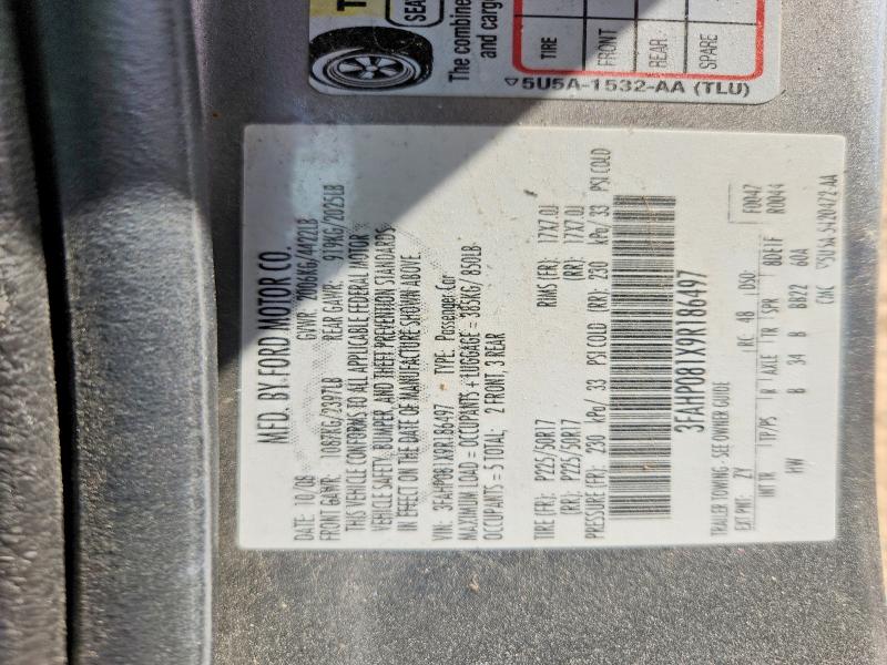 Aukcja sprzedaży 2009 Ford Fusion, vin: 3FAHP081X9R186497, numer aukcji: 70782806