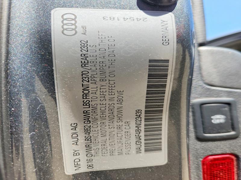 Aukcja sprzedaży 2017 Audi A4, vin: WAUGNAF48HN023439, numer aukcji: 68019346